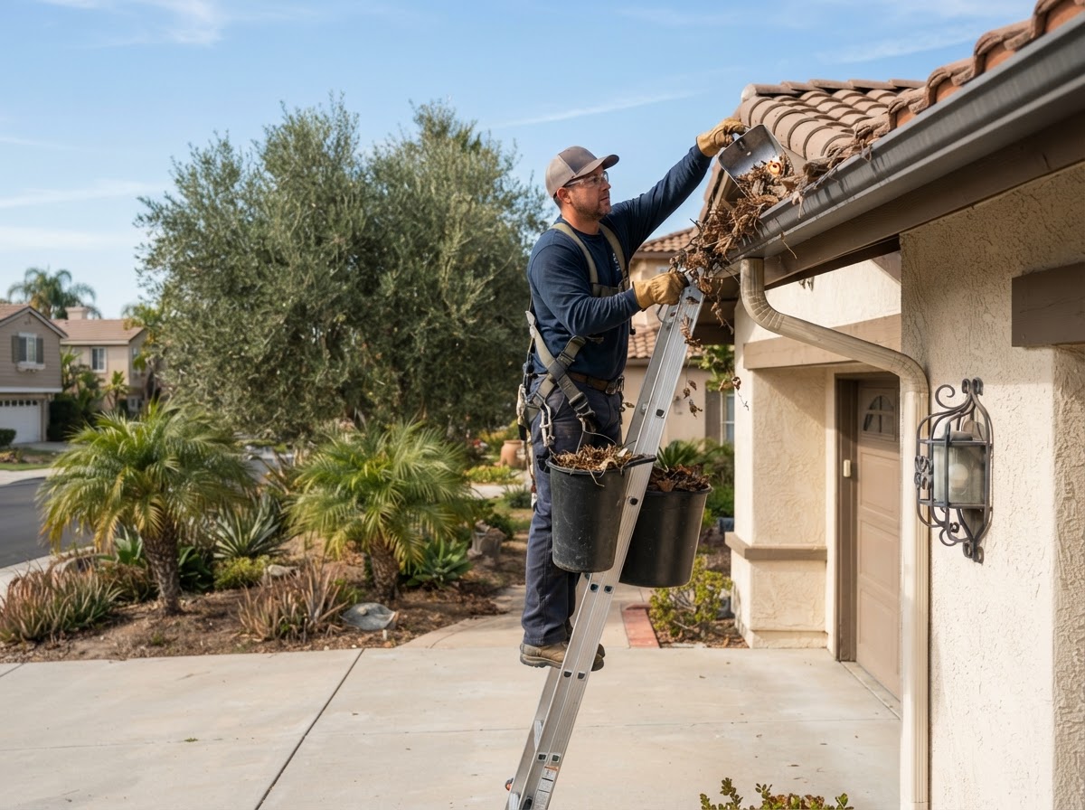 Professional gutter cleaning in Temescal Valley