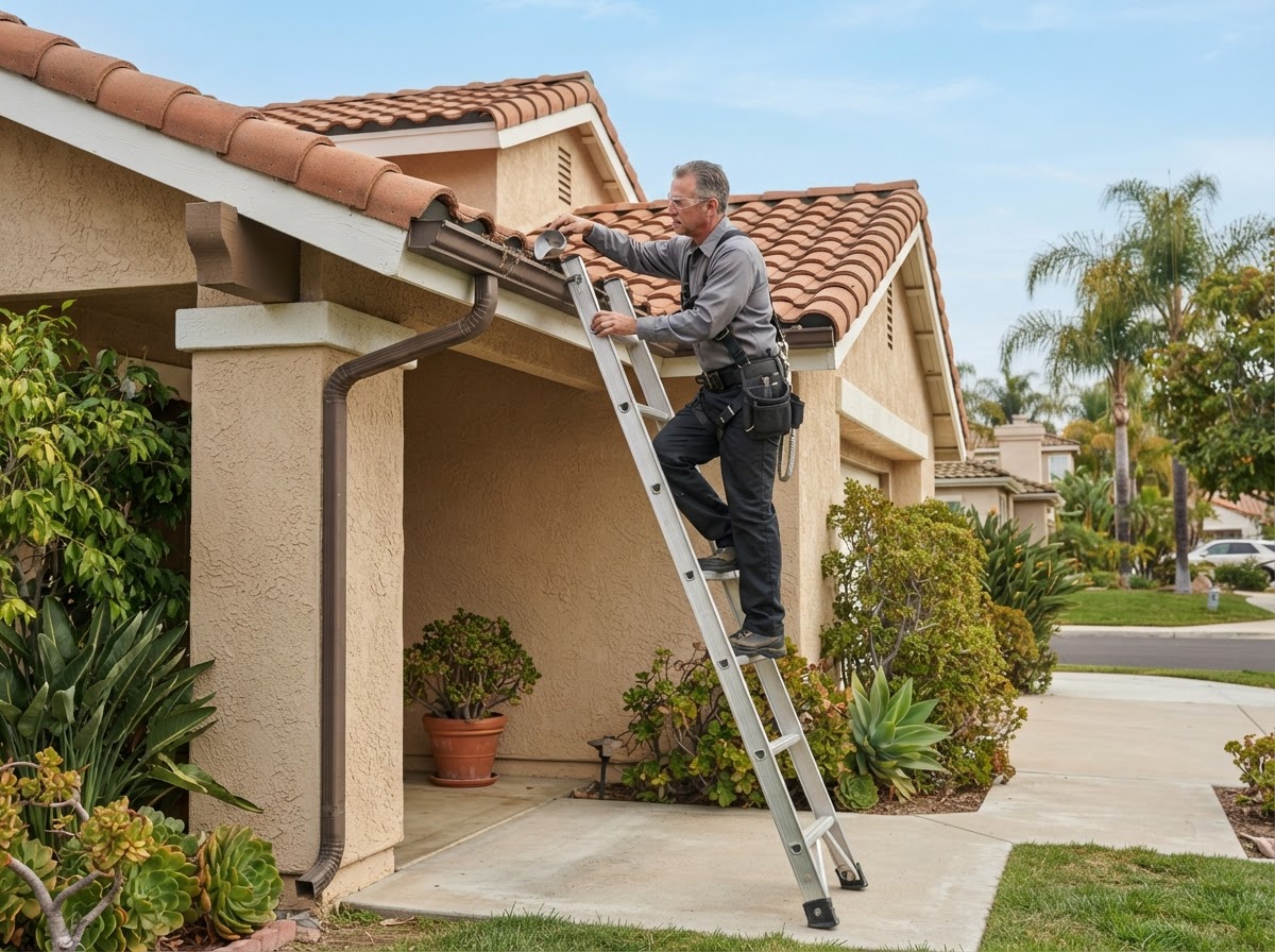 Professional residential gutter inspection in Temescal Valley