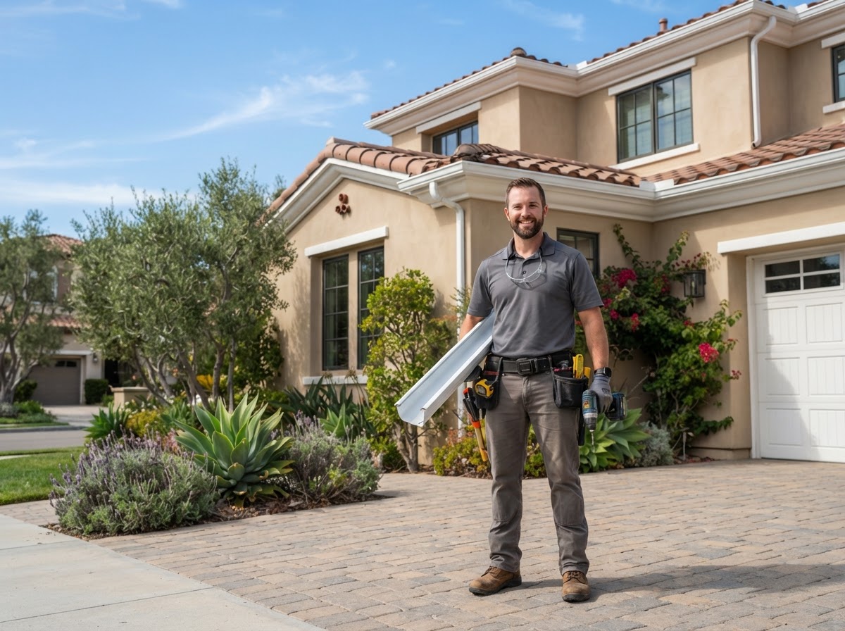 Gutter service professional in Temescal Valley California