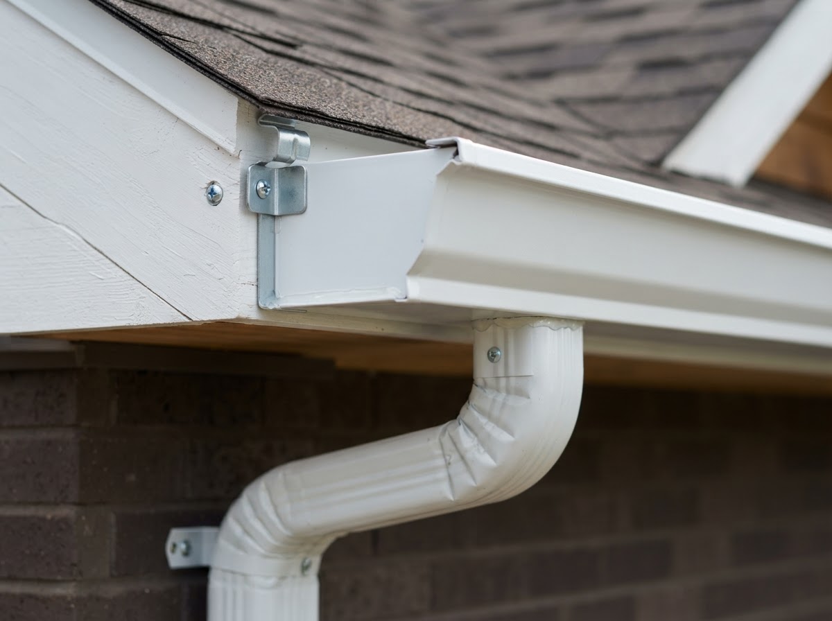 Residential rain gutter installation components
