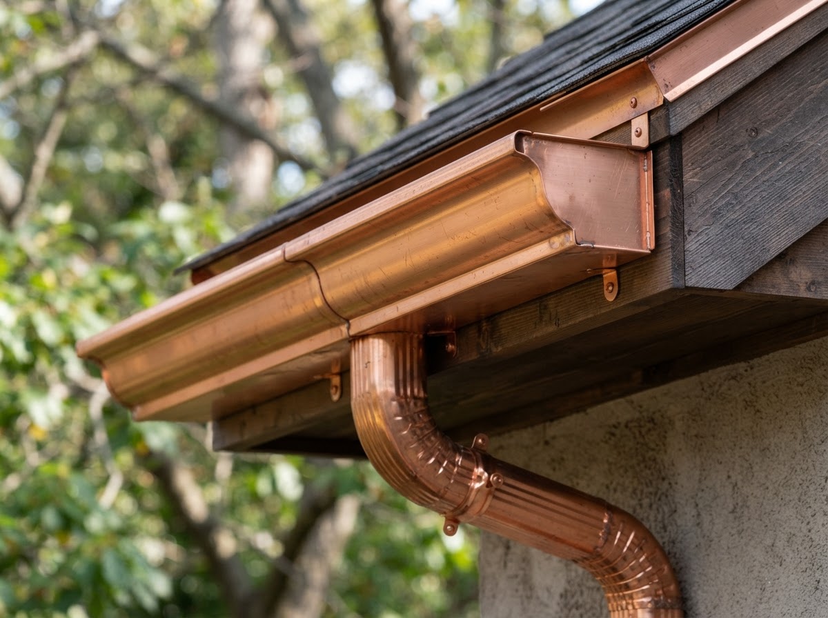 K-style copper gutter installation detail