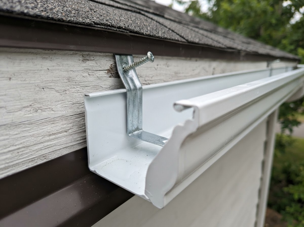 K-style seamless gutter and hidden hanger detail