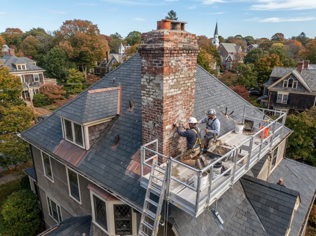 Chimney masonry repair in Hopedale MA