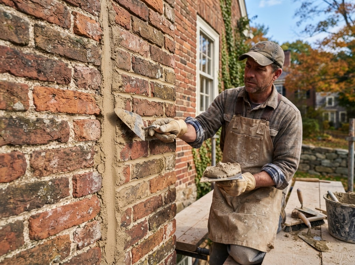 Repointing older masonry in Upton Massachusetts