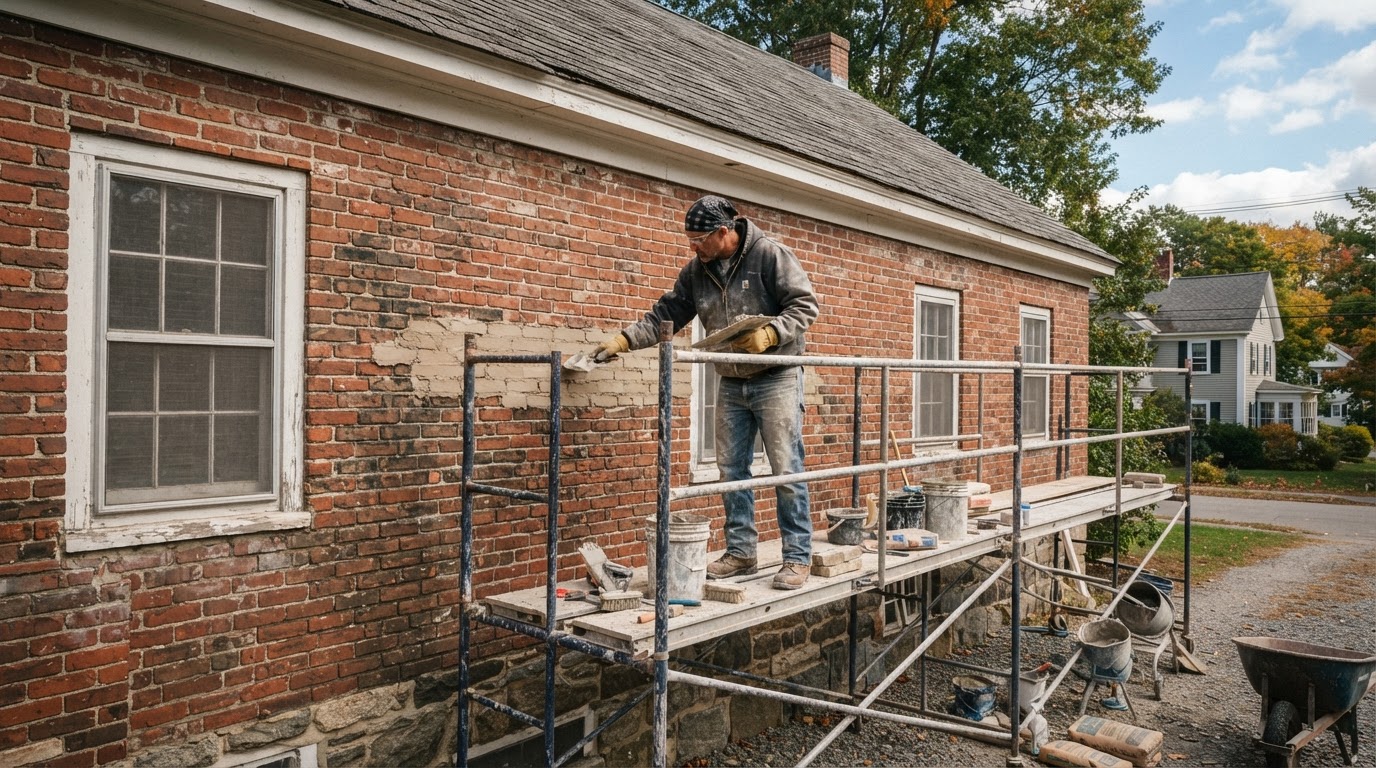 Brick repointing in Milford Massachusetts
