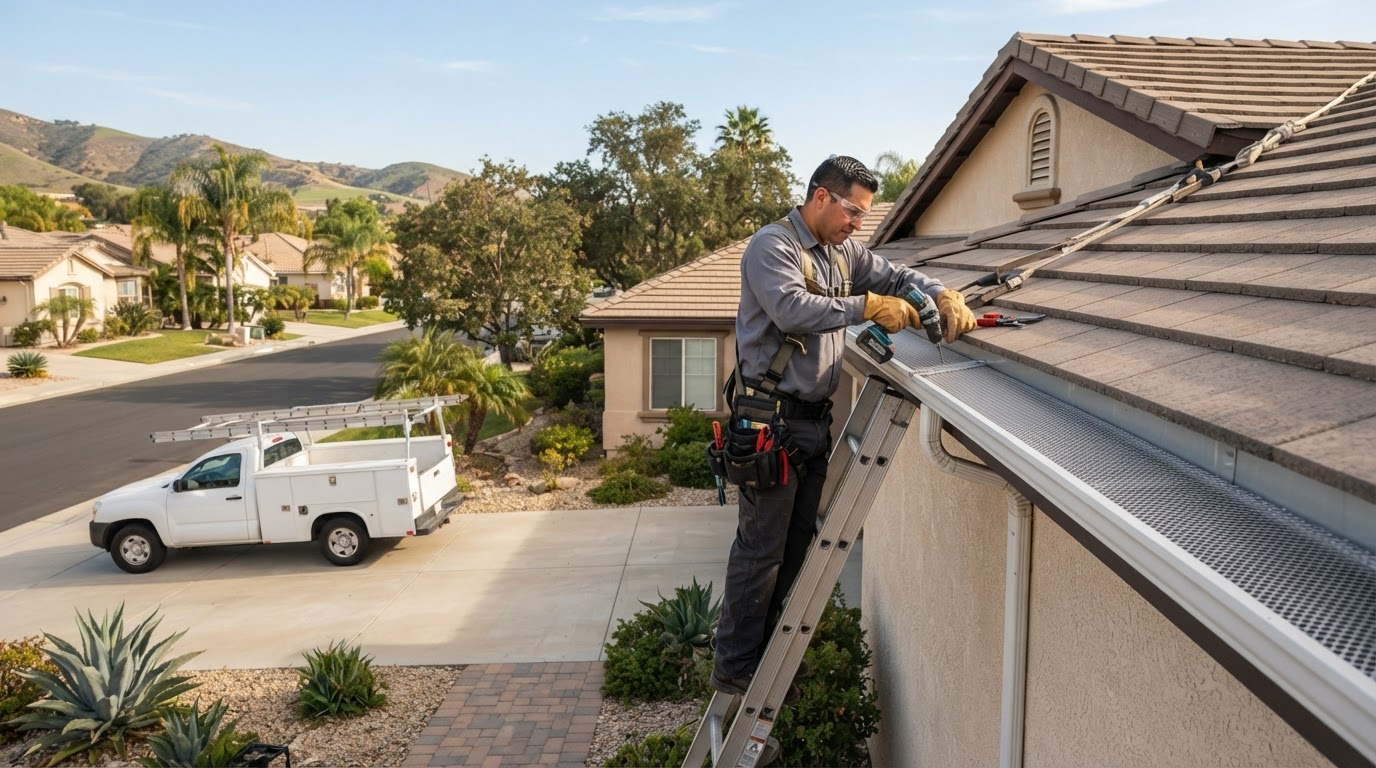 Gutter guard installation in Beaumont California
