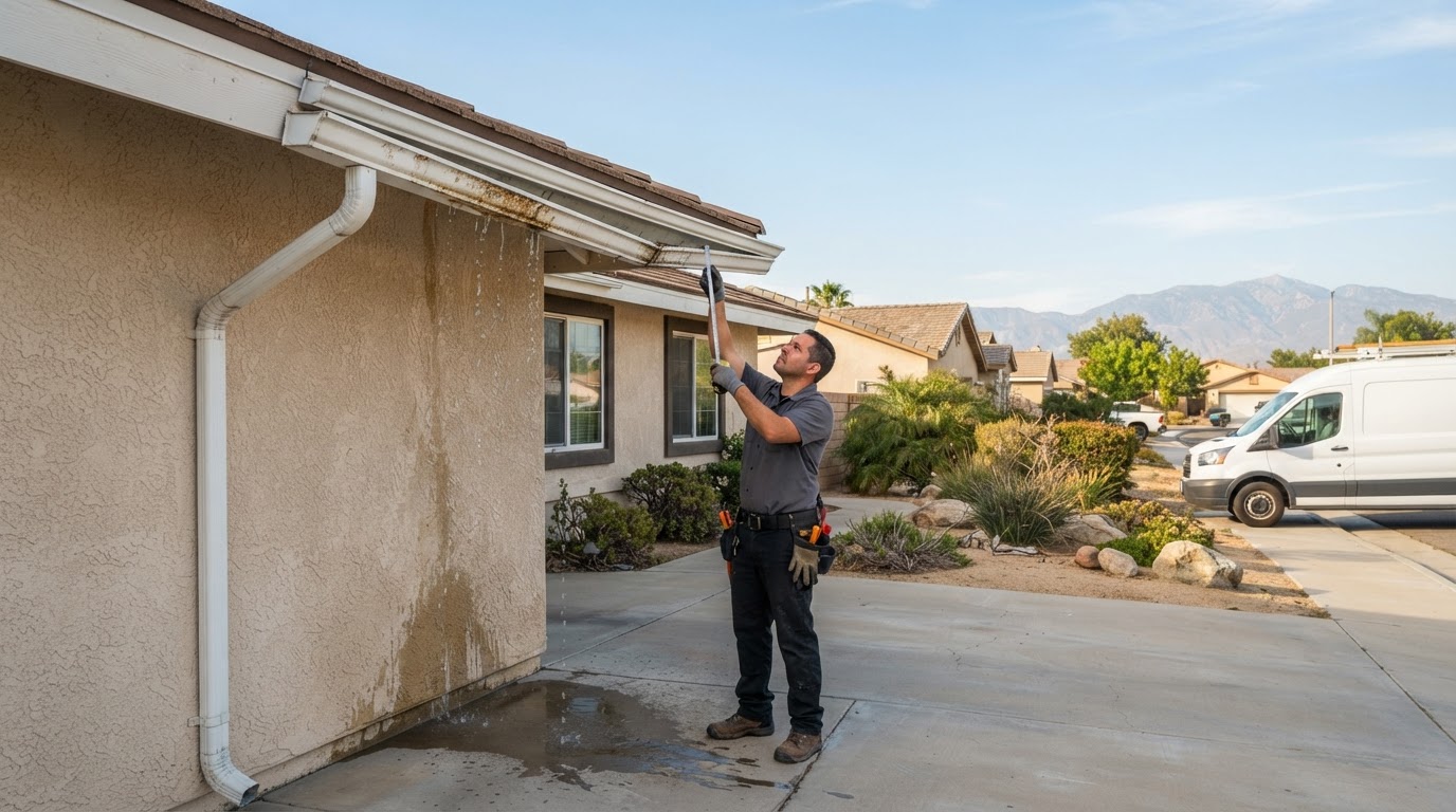 Gutter repair evaluation in Beaumont California