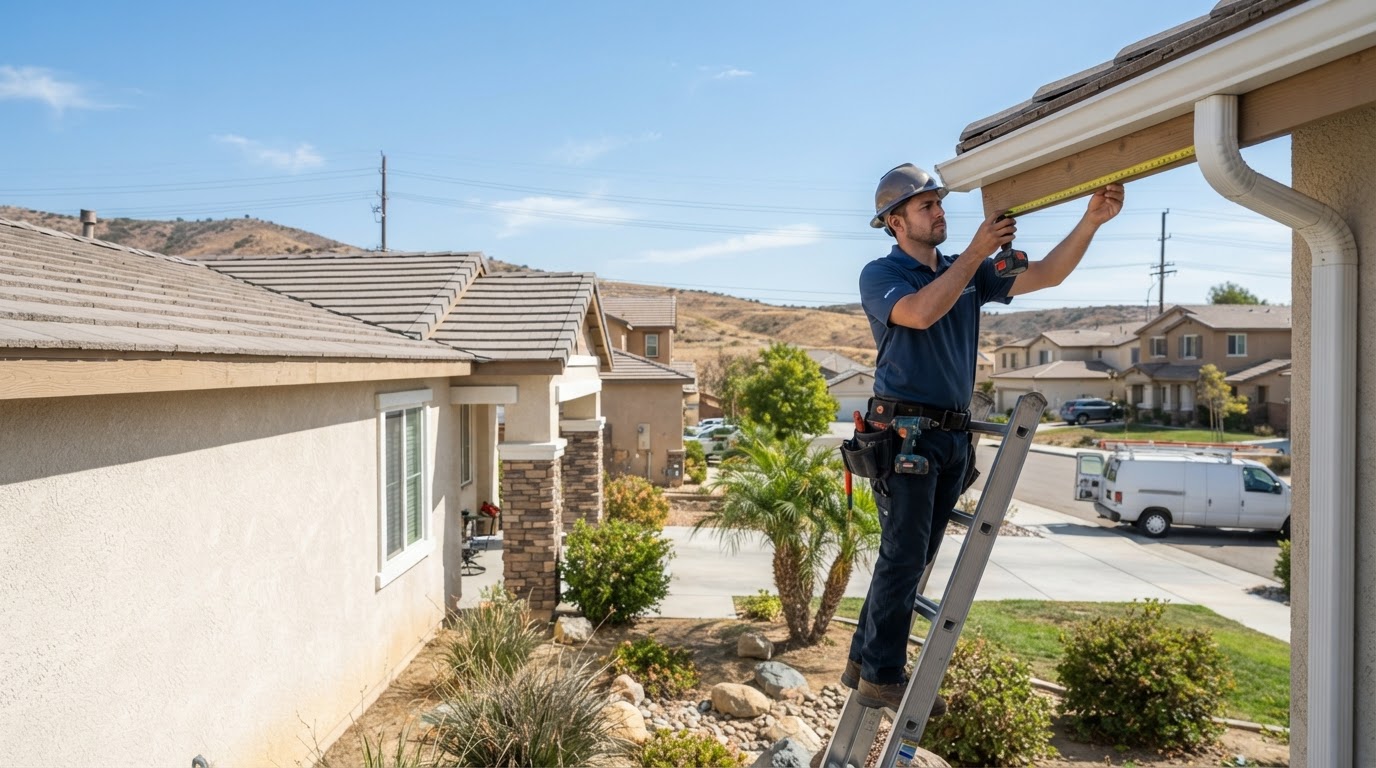 Gutter installation in Moreno Valley California