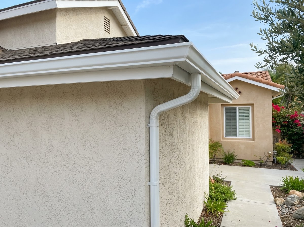New gutter and downspout system in Beaumont CA