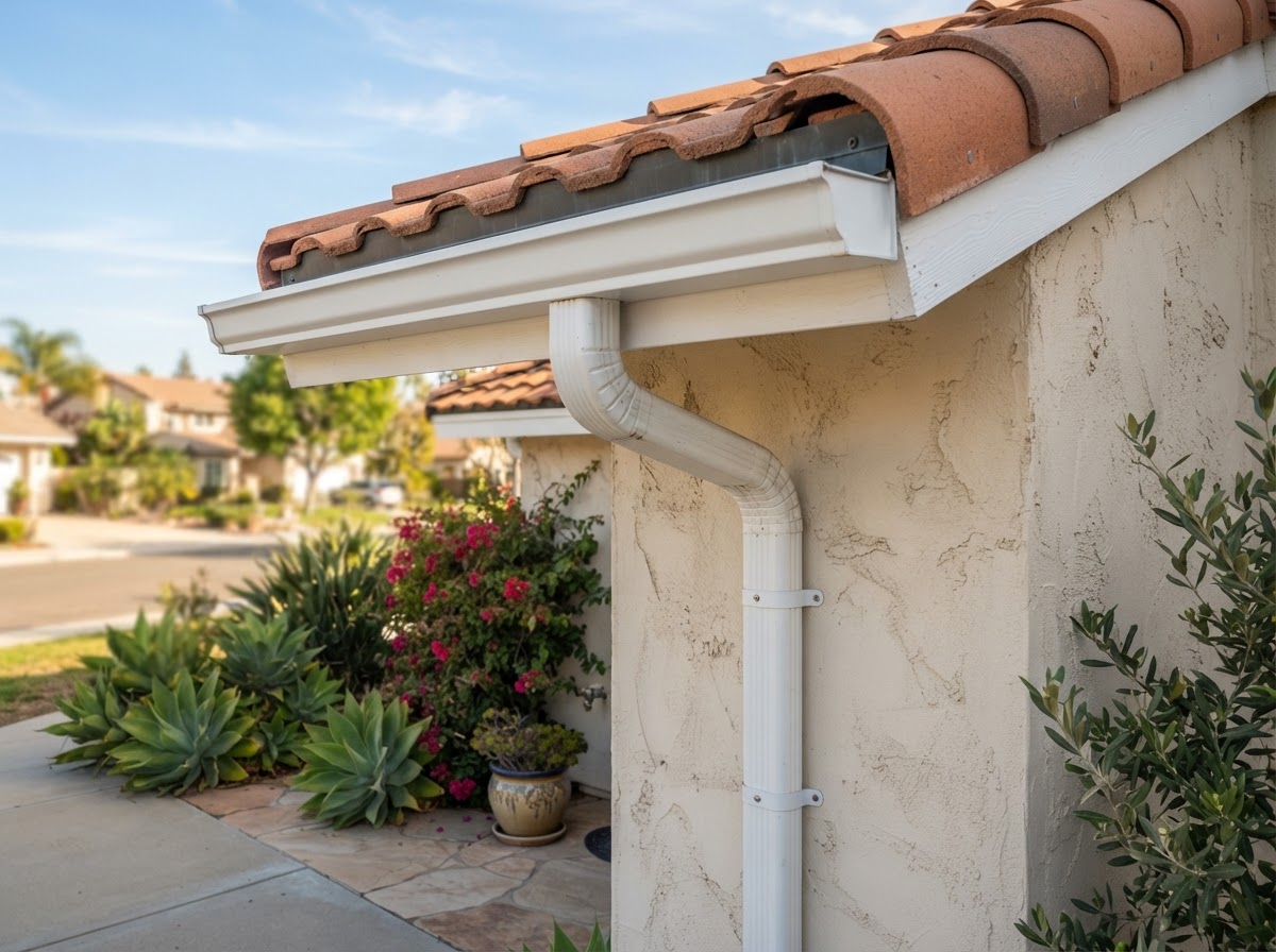 Seamless gutter and downspout system in Beaumont