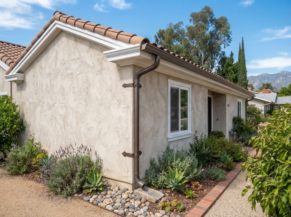 Seamless gutter and downspout system in Redlands CA