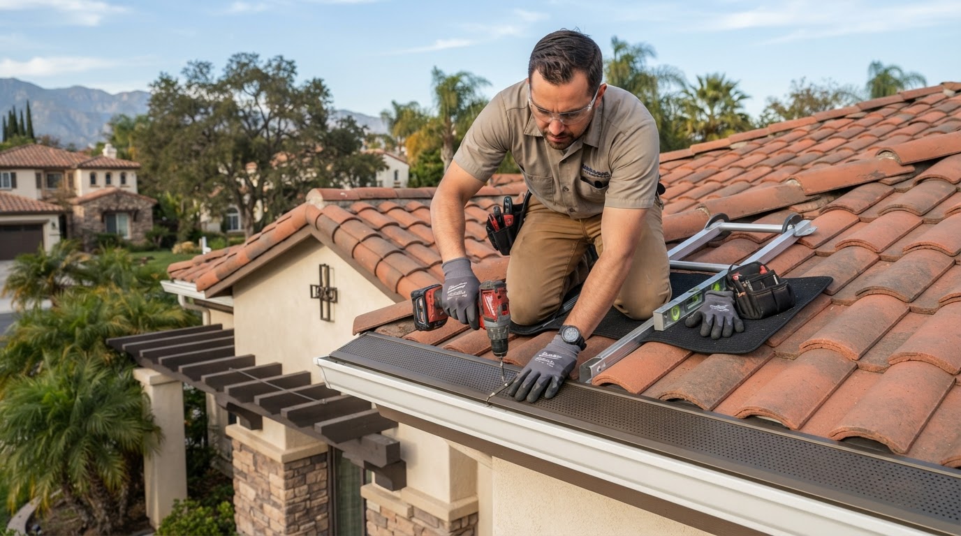 Gutter guard installation in Redlands California