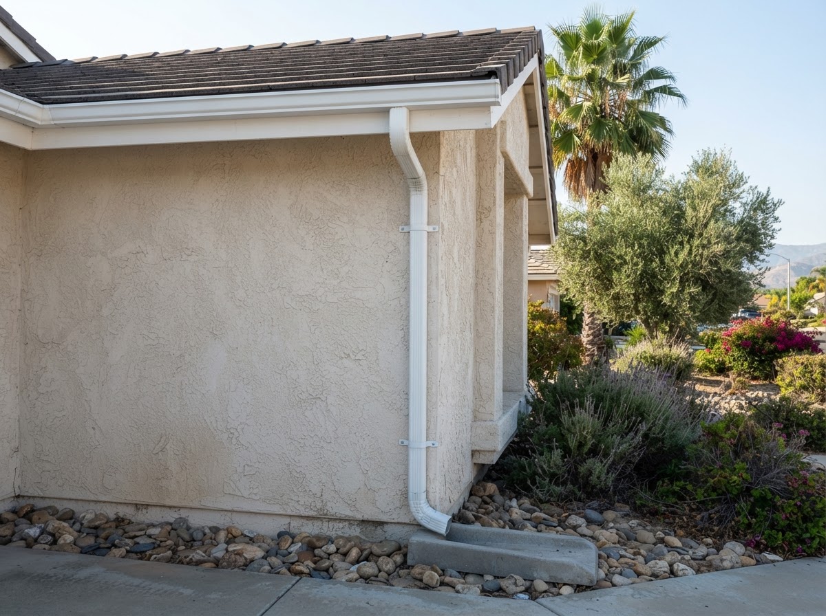 Finished gutter and downspout system in Hemet CA
