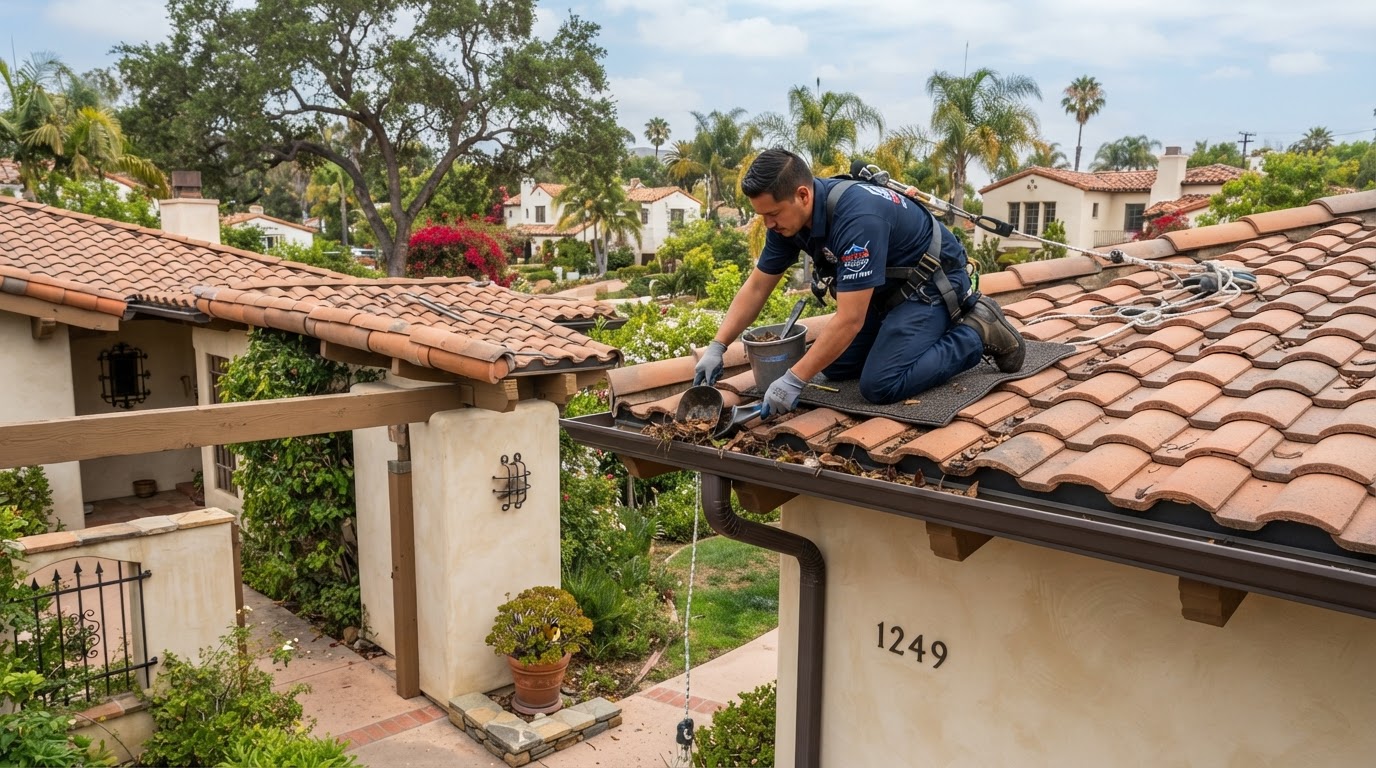 Professional gutter cleaning in Redlands California