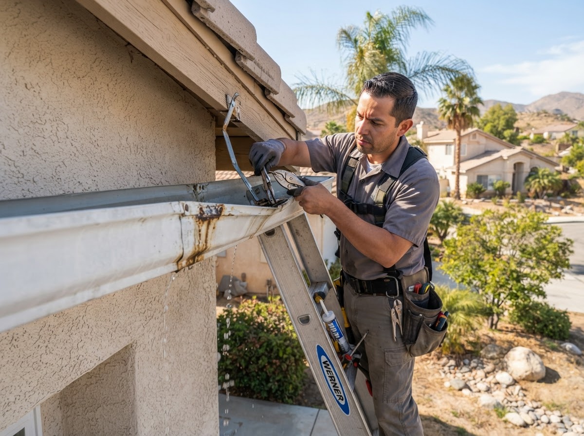 Gutter repair in San Jacinto California