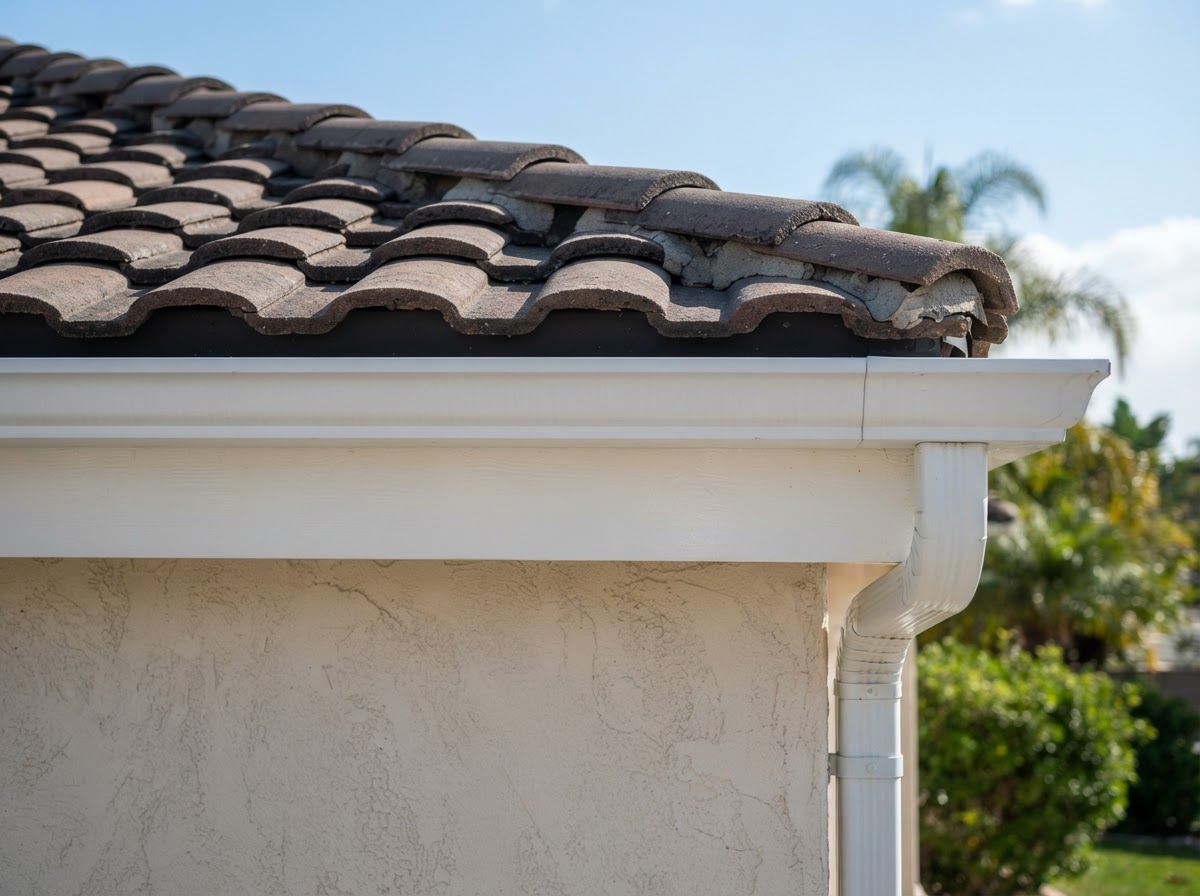 Seamless rain gutter detail