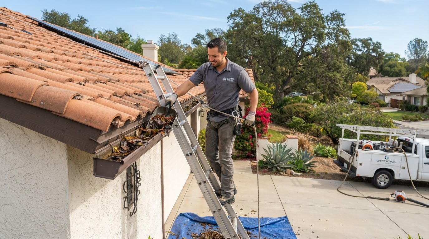 Professional gutter cleaning in Yucaipa California