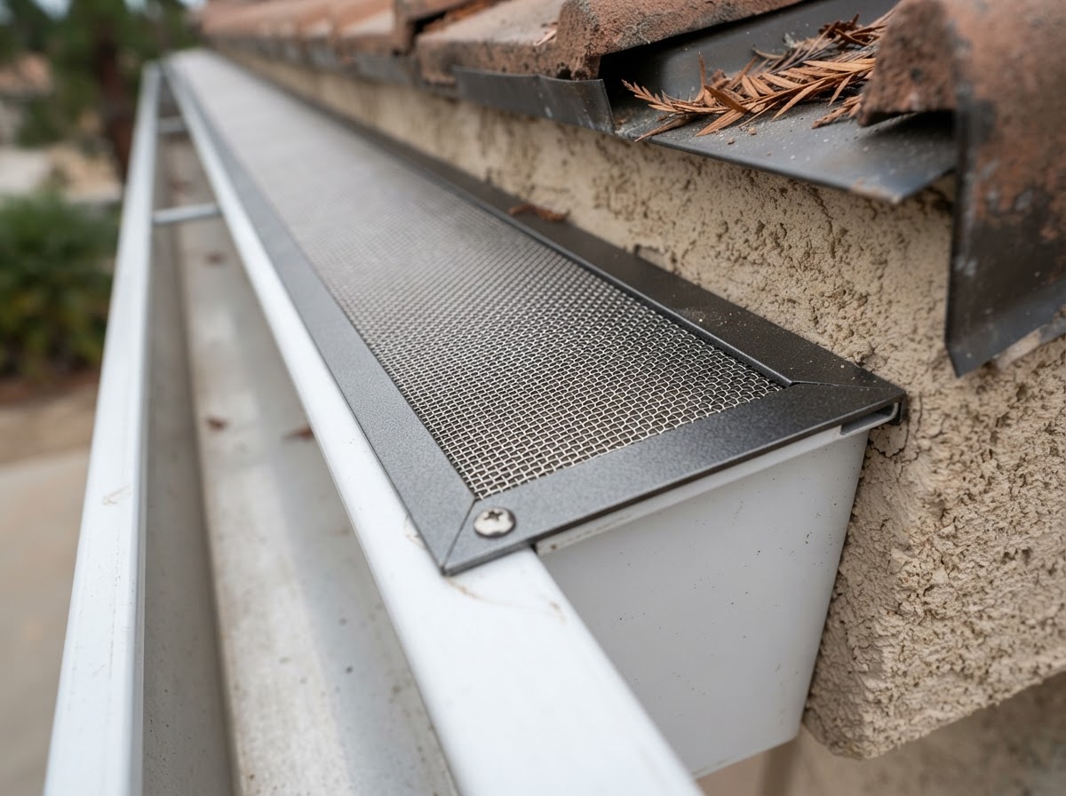Micro-mesh gutter guard detail in Redlands