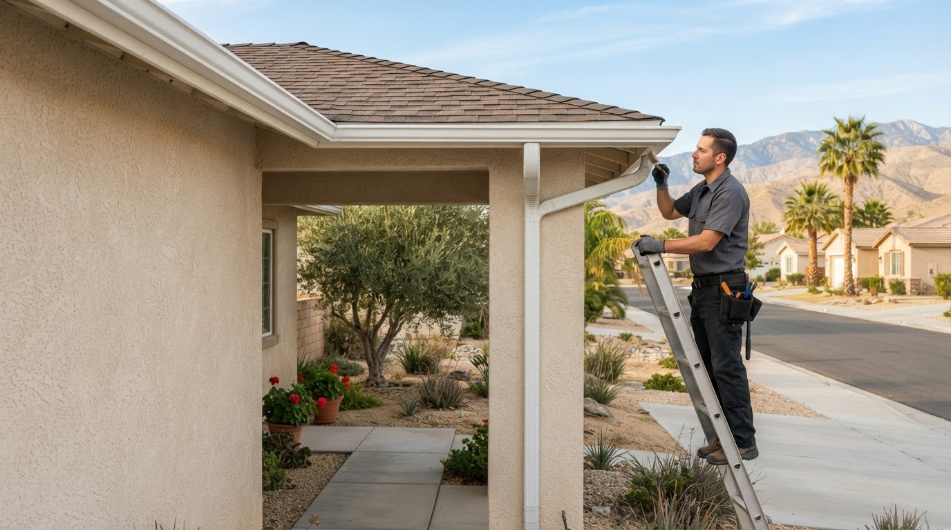 Gutter services for a Banning California home