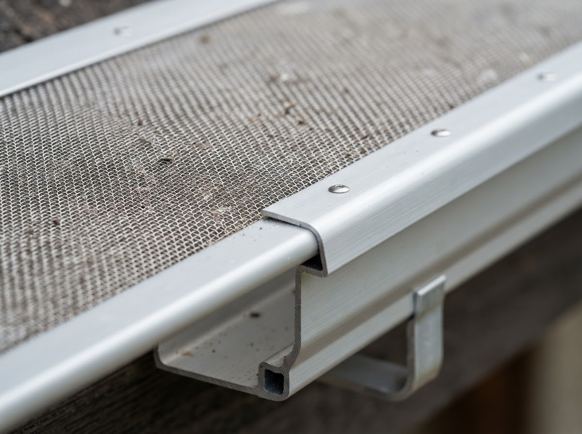 Micro-mesh gutter guard detail