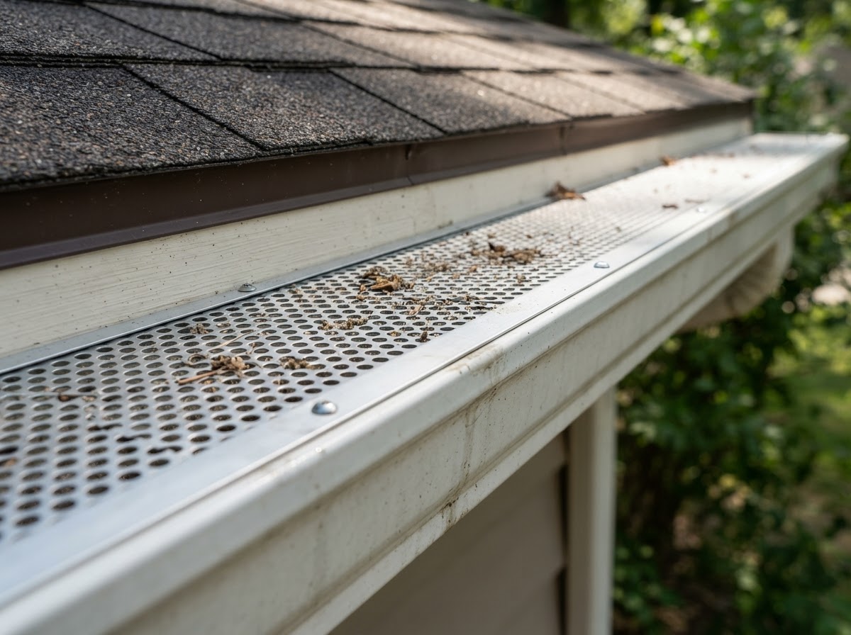 Residential gutter screen installation