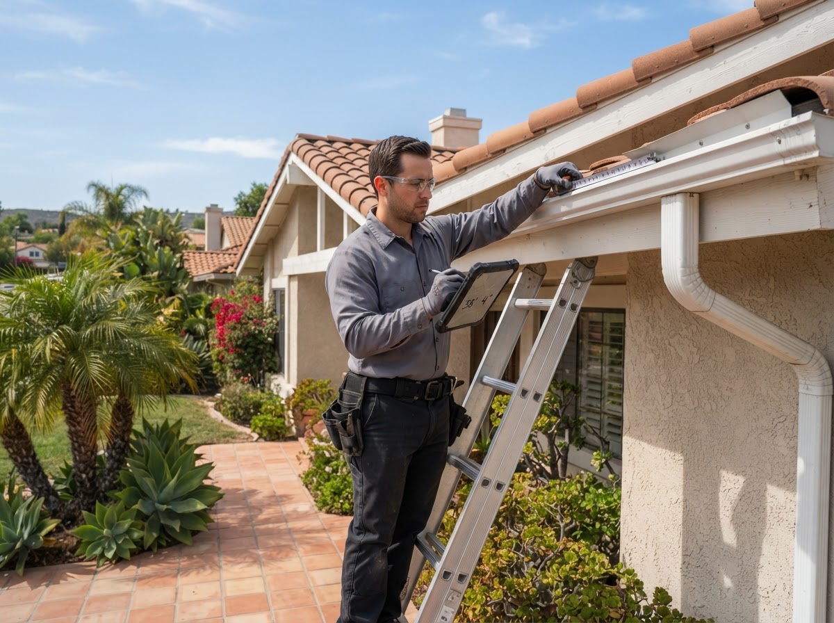 Gutter estimate and measurement process