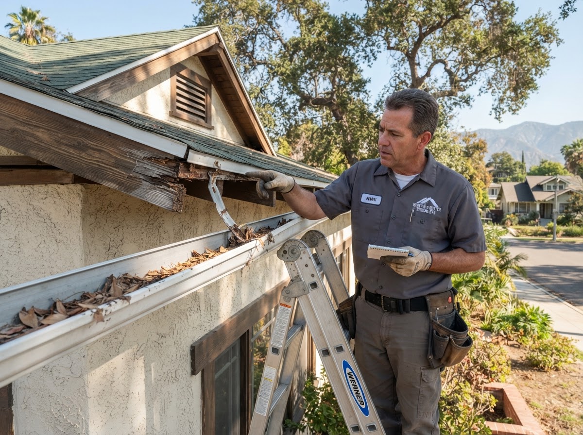Sagging gutter repair in Redlands CA