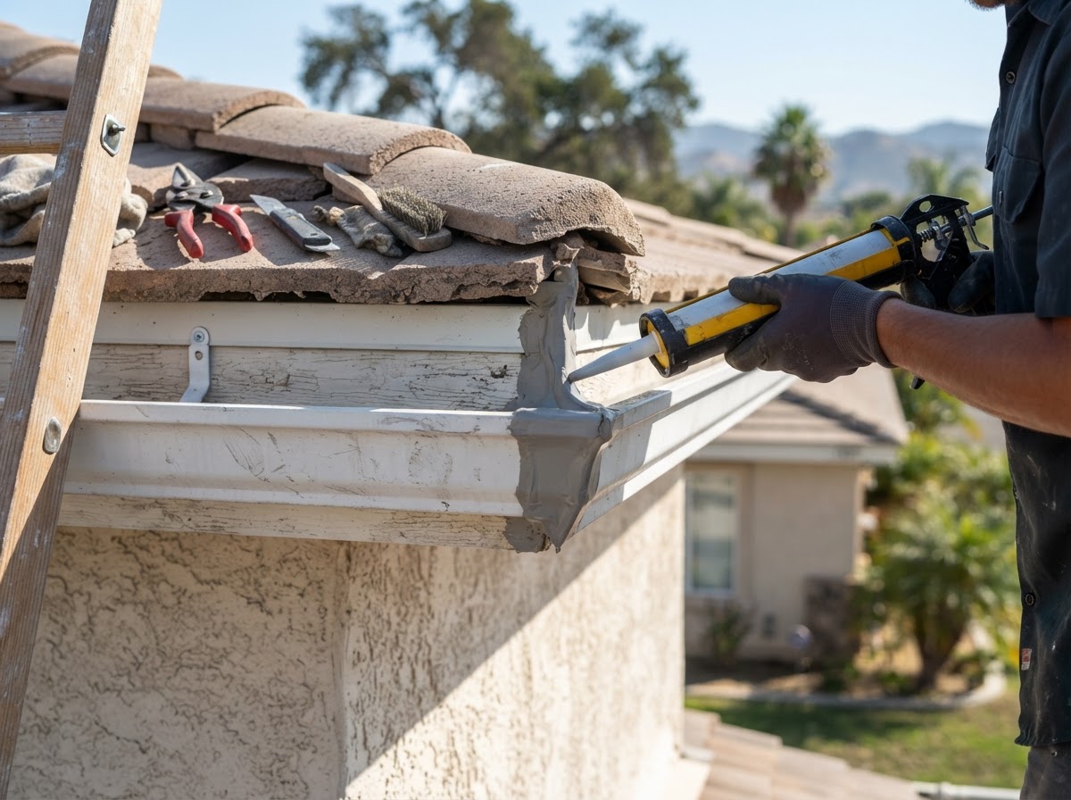 Residential gutter repair in Banning California