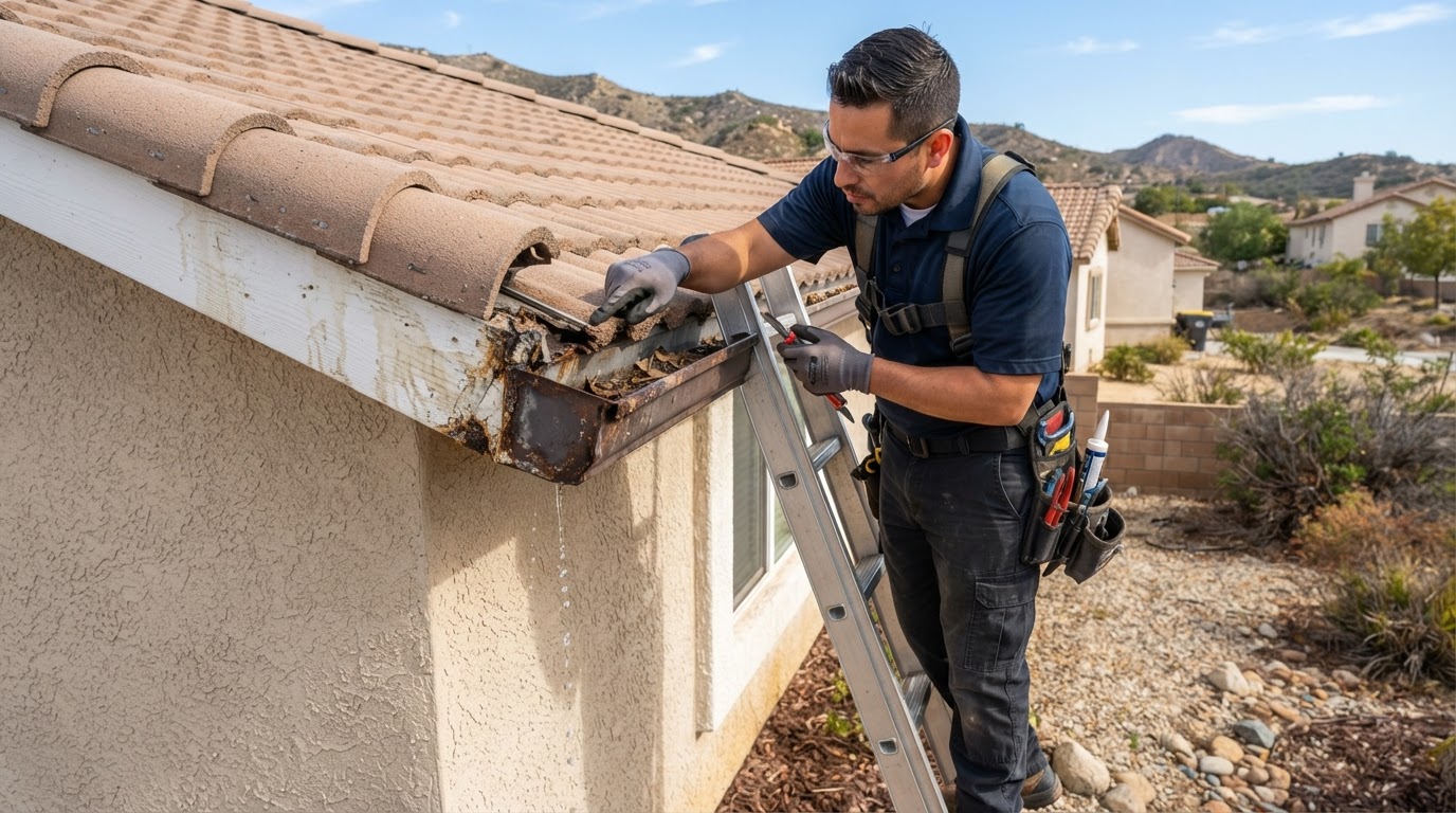 Gutter repair in Calimesa California