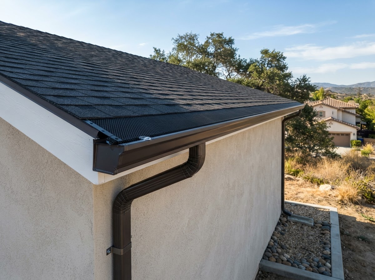 Gutter guard and downspout system in Yucaipa CA