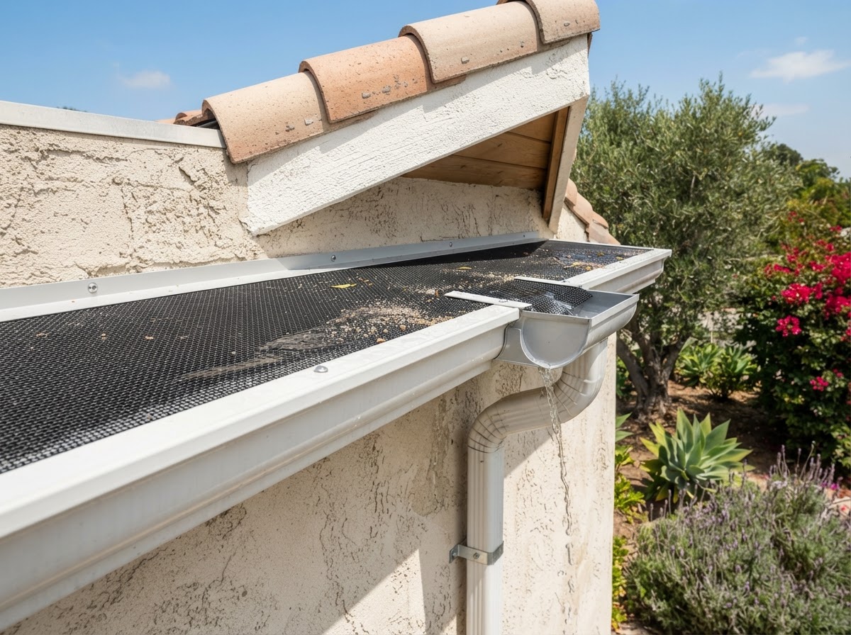 Gutter guard and downspout system in Calimesa CA