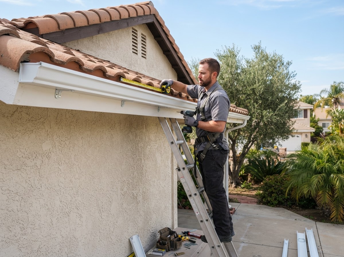 Residential gutter installation in Beaumont CA