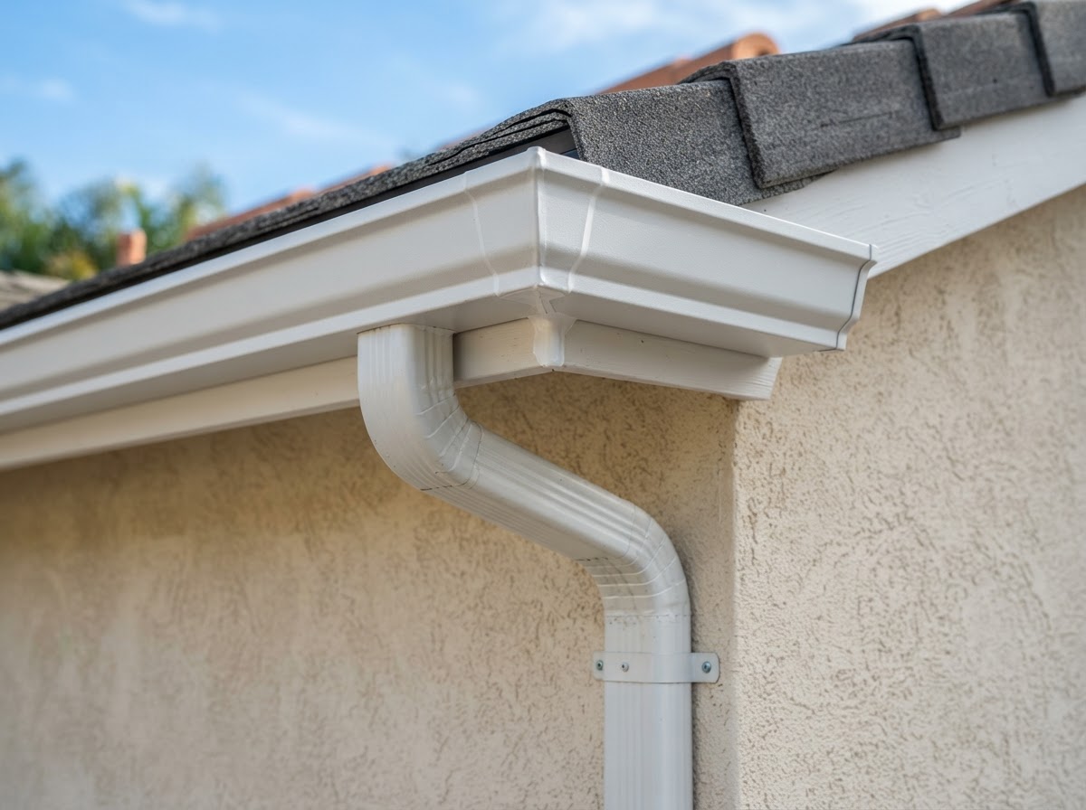 Seamless gutter corner and outlet connection