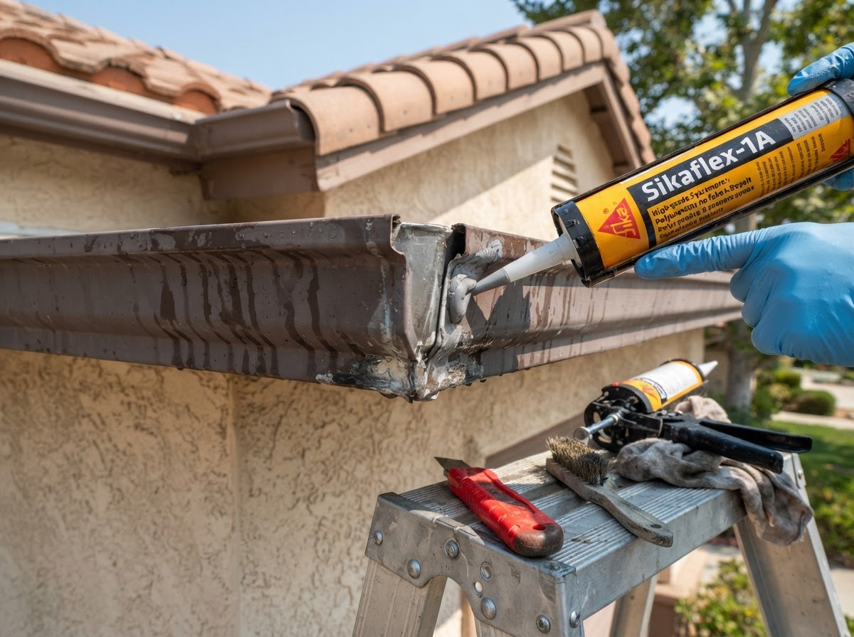 Leaking gutter repair in San Jacinto