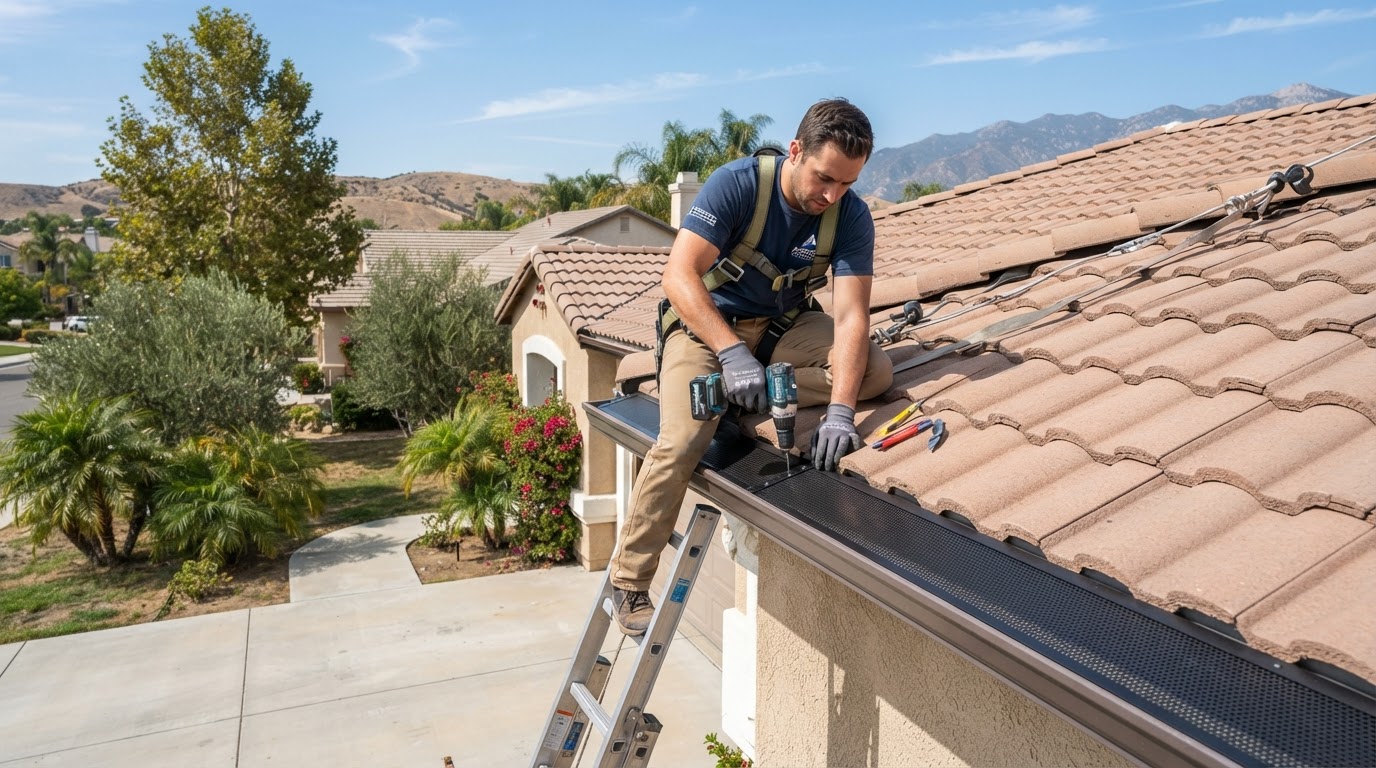 Gutter guard installation in Calimesa California