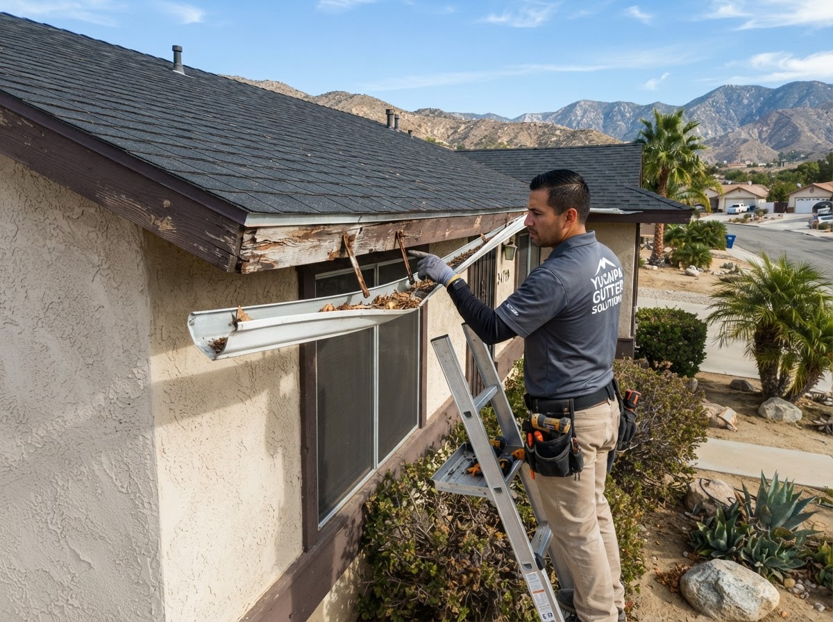 Sagging gutter repair in Yucaipa CA