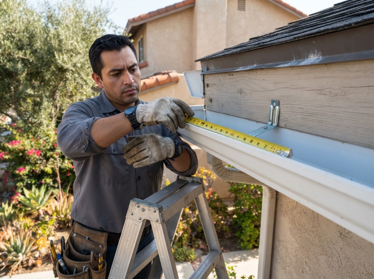 Measuring a residential gutter system