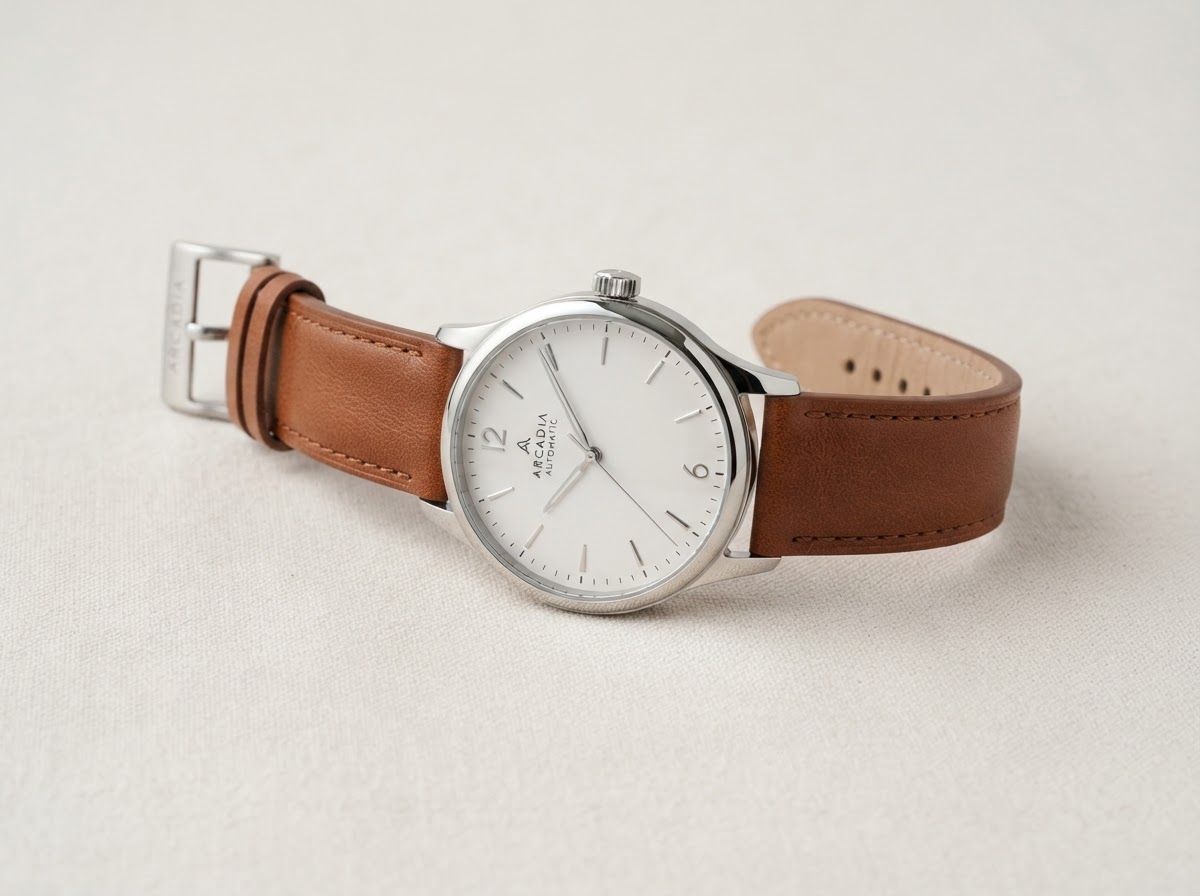 Minimalist Analog Watch with Leather Strap