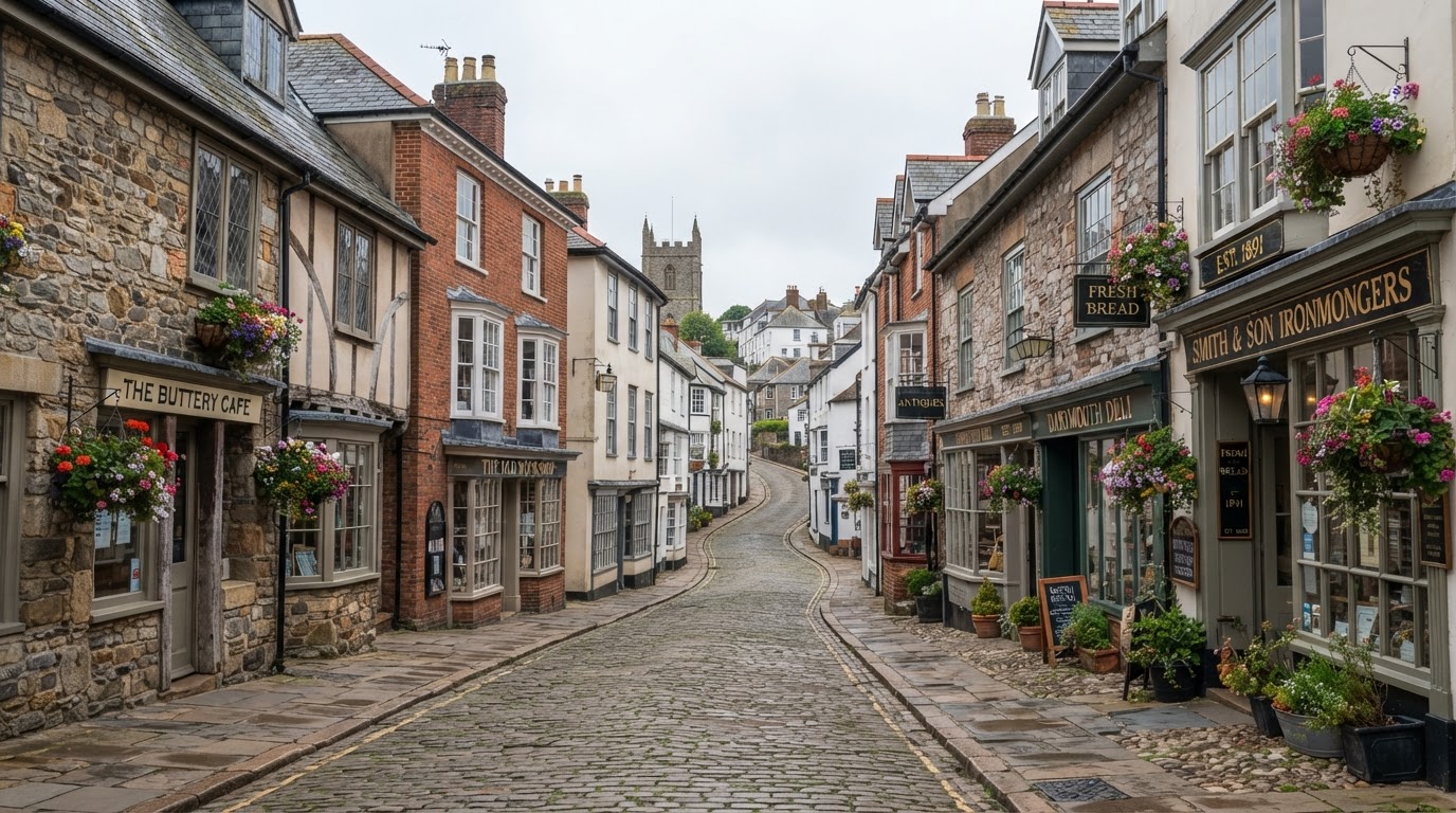 Illustrative image of traditional Devon buildings