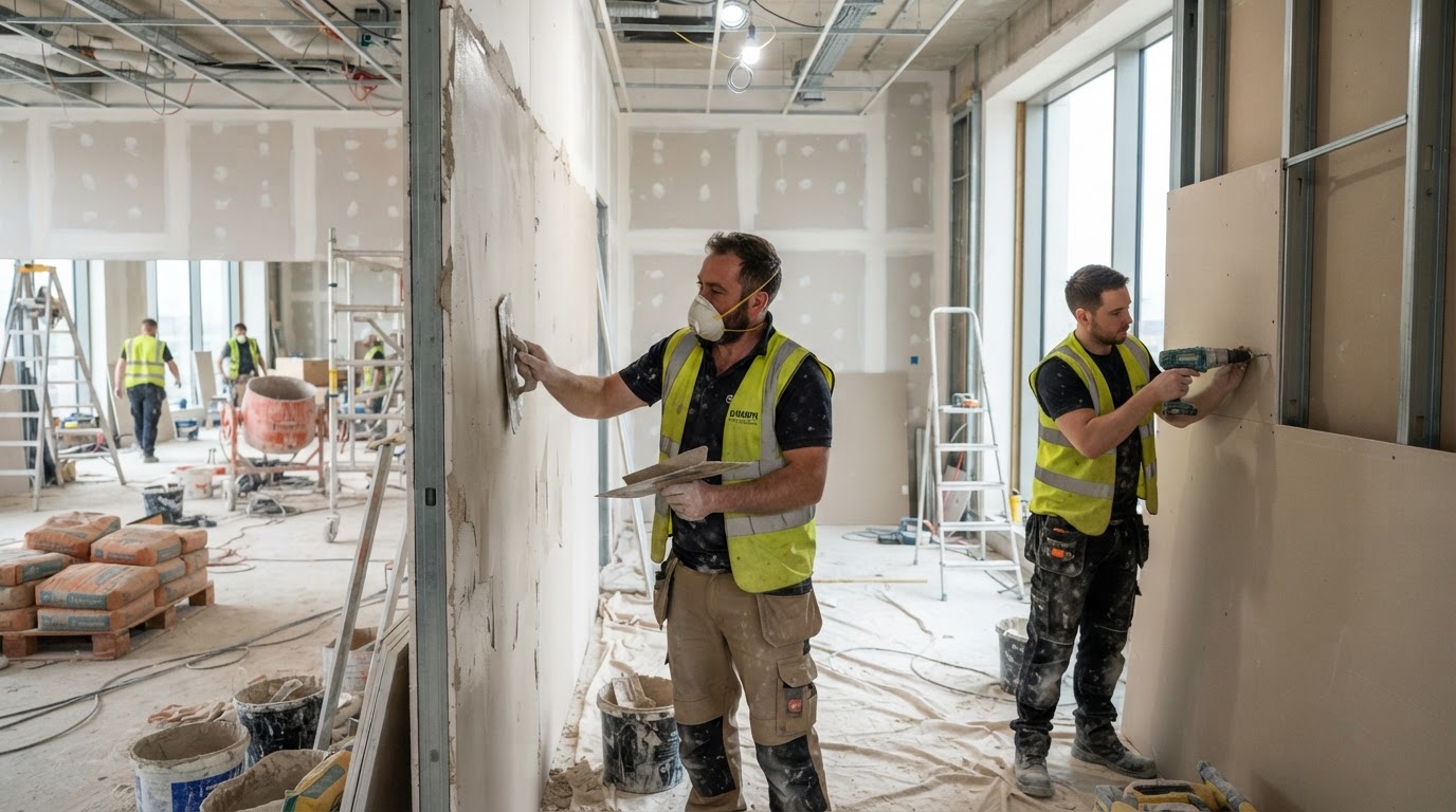Commercial Plastering — illustrative stock image
