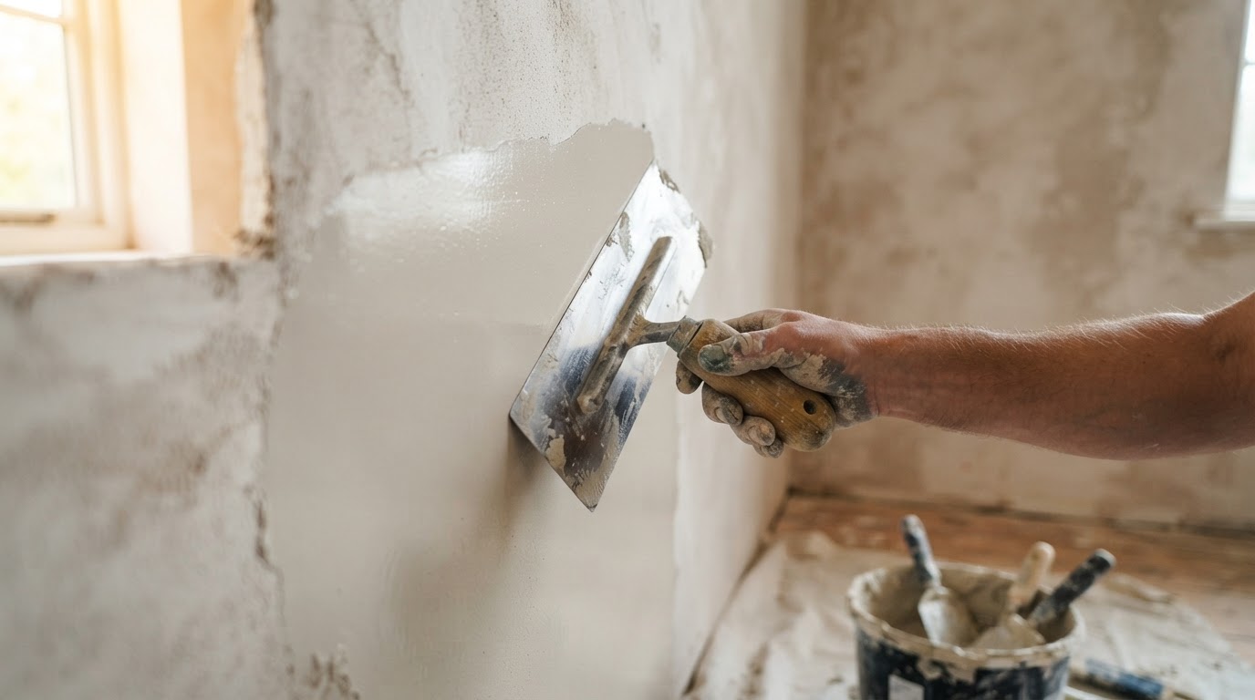 Plastering — illustrative stock image
