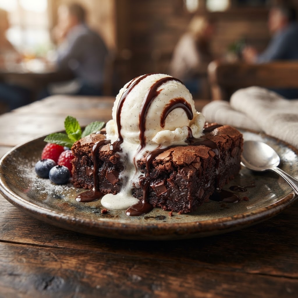 Chocolate Brownie With Ice Cream