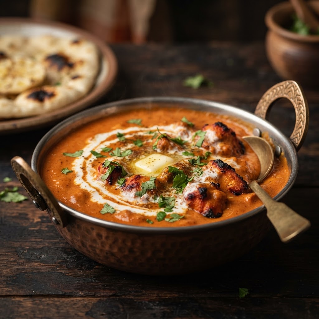 Butter Chicken with Rice / Naan