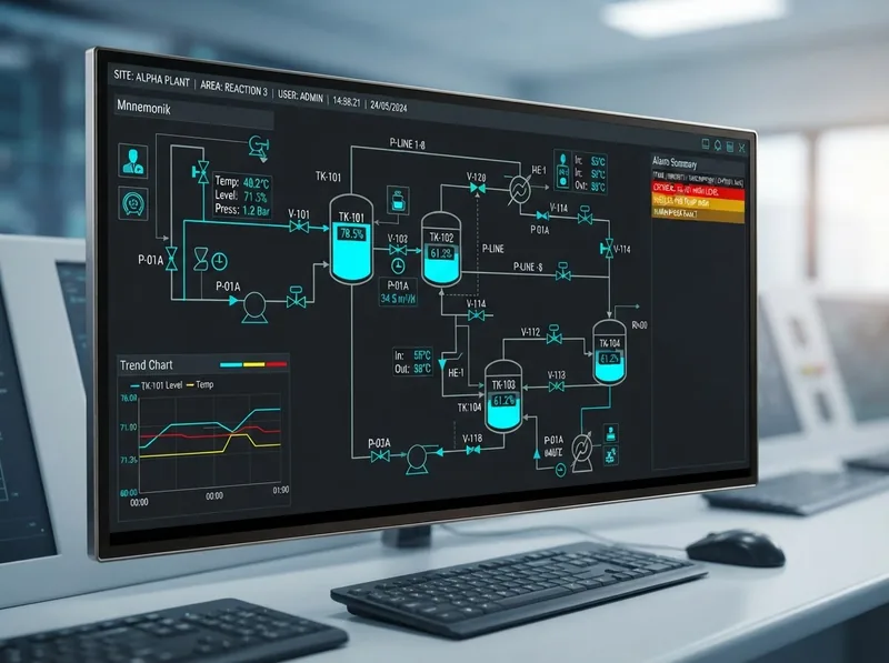 SCADA proceso vizualizacijos langas