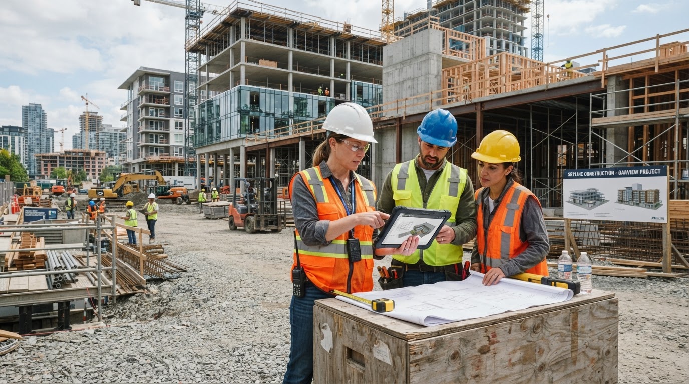 Construction Operations Project Manager overseeing job site