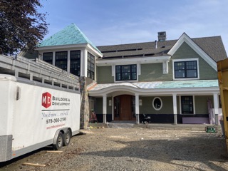 Custom home build in progress with MD Builders & Development on site