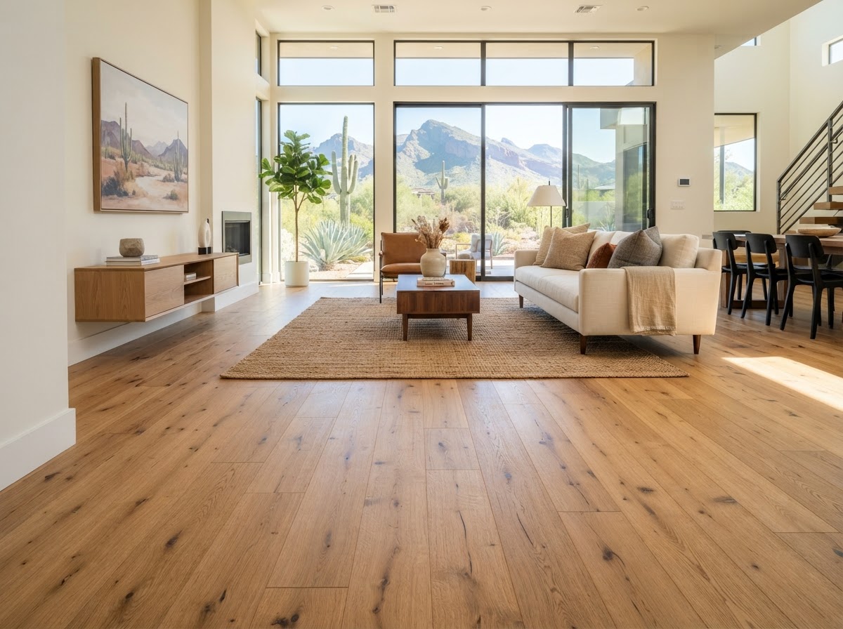 Wide-plank engineered hardwood