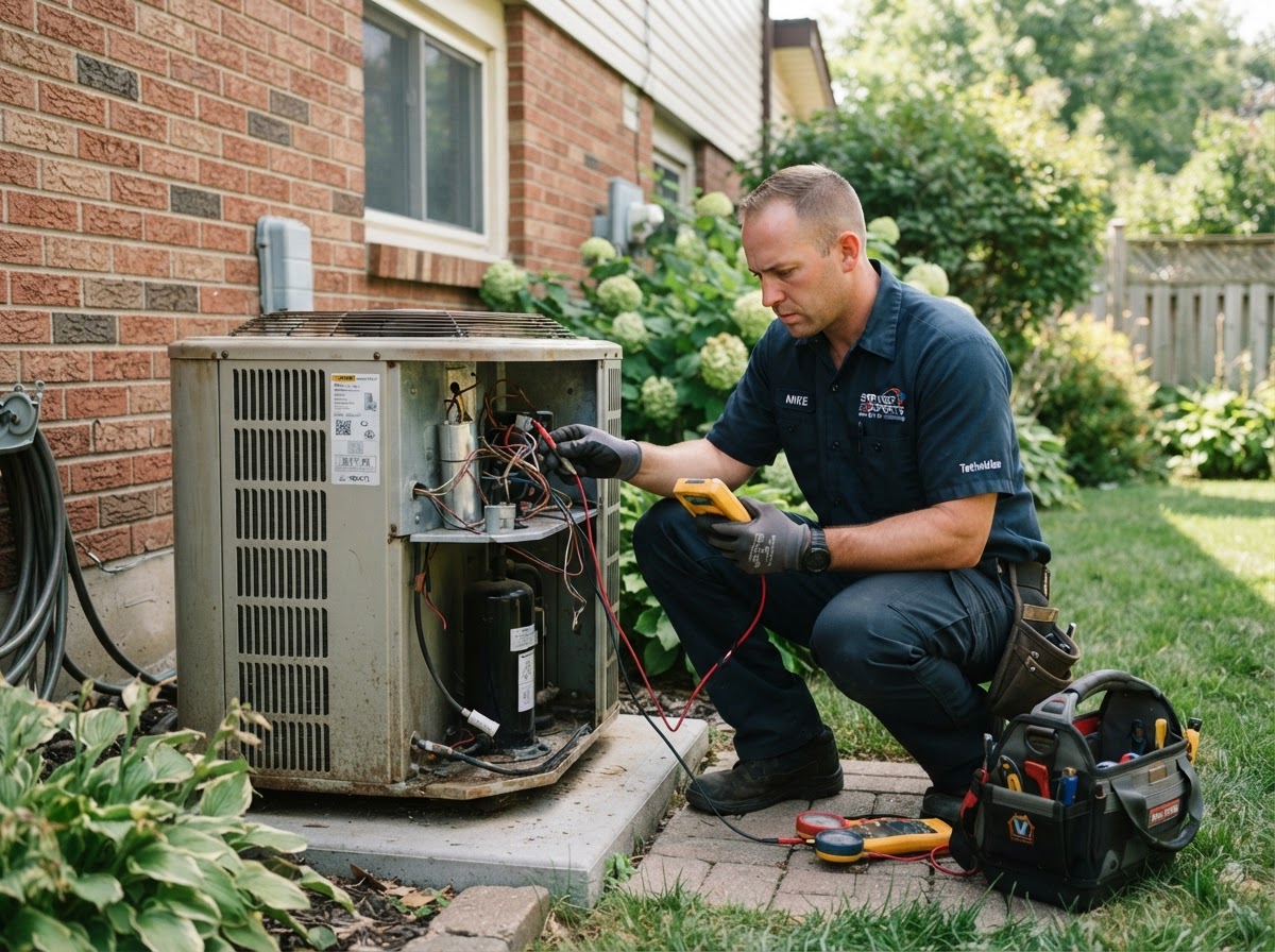 HVAC professional at work
