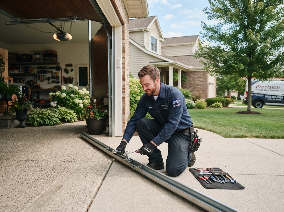 Garage Door professional at work