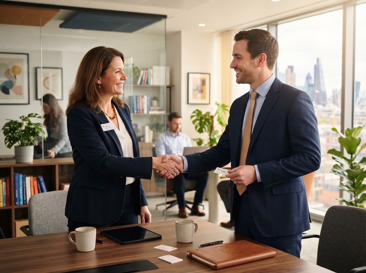 An ADDA HR consultant meeting with a small business owner